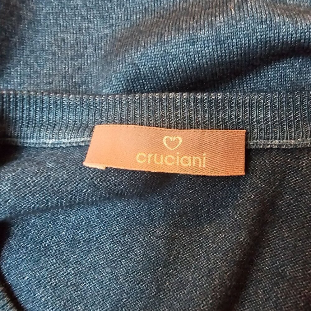 Cruciani Men's V-Neck Sweater, Light Weight, 100% Wool Made In Italy Size 54, XL - Picture 2 of 12